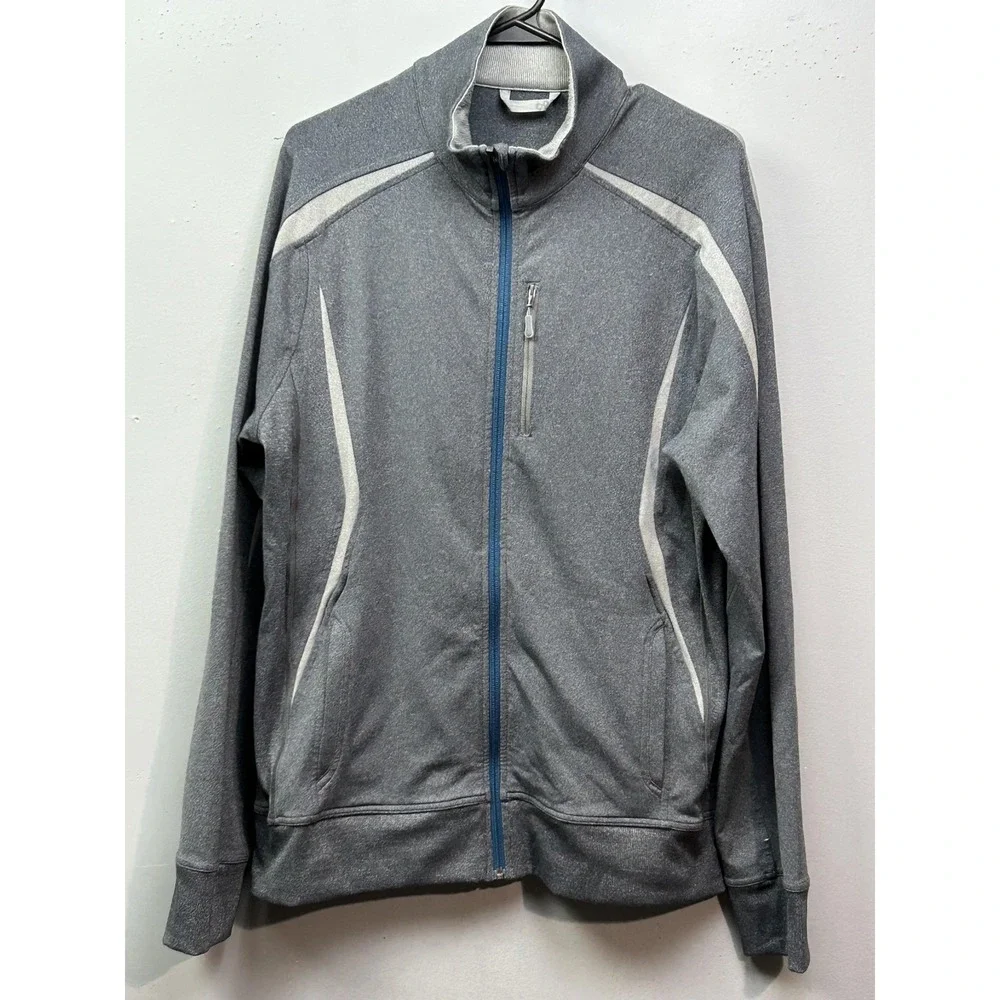 Lululemon‎ Jacket Mens Large Gray Full Zip Athletic Running Track Chest Pocket